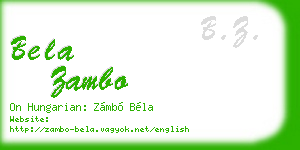 bela zambo business card