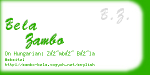 bela zambo business card